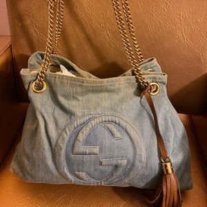 COPY - Authentic Gucci Distressed Demin Soho Shoulder Bag